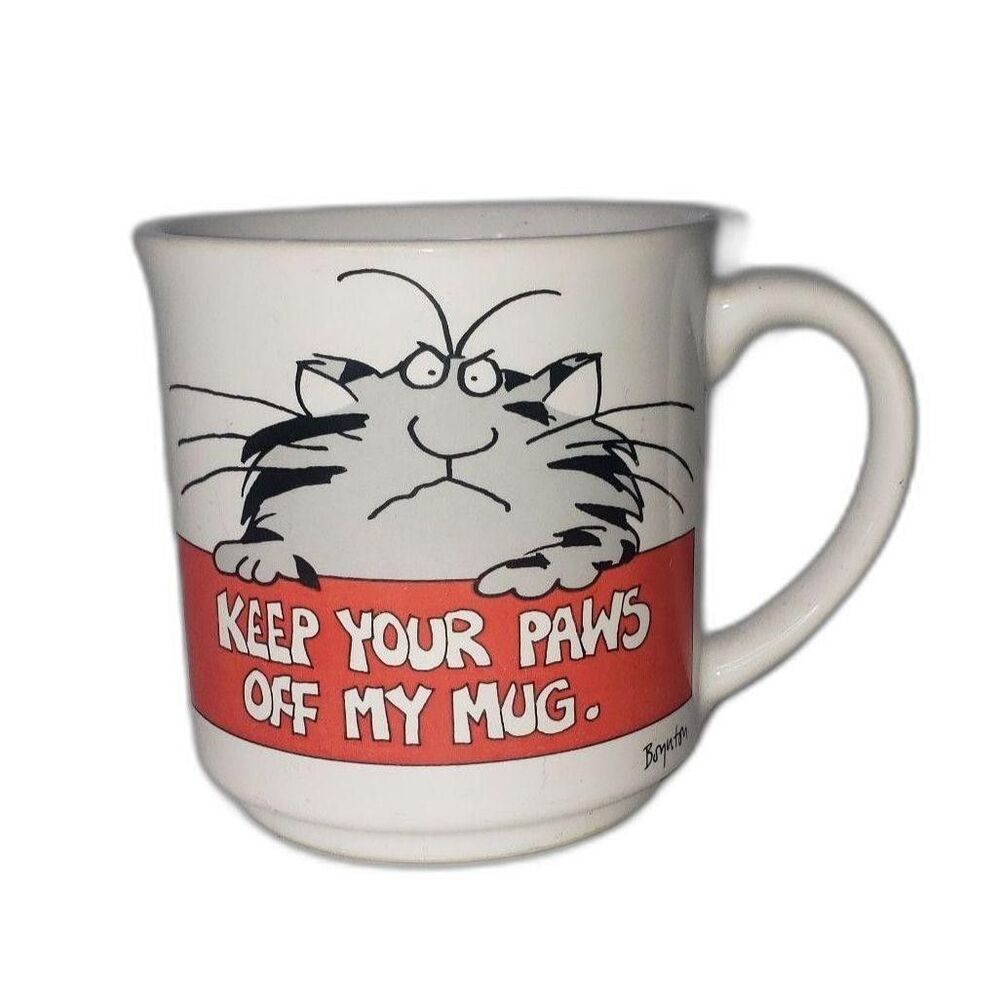 Vintage Boynton Cat Mug Keep Your Paws Off My Mug Japan Ceramic Coffee Cup Gift